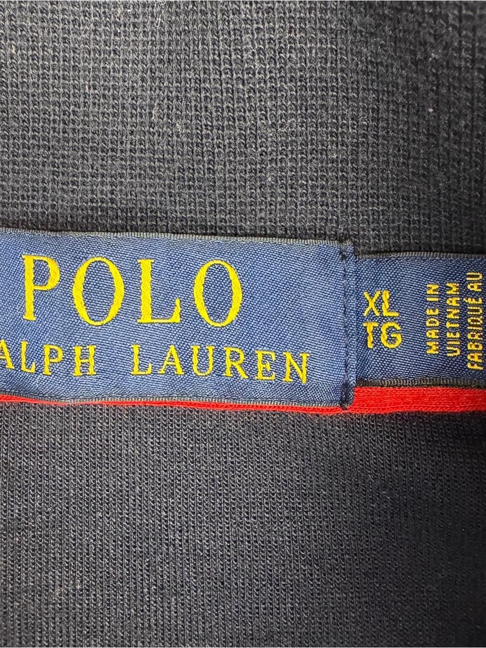 Polo Ralph Lauren XL Navy Red Double Knit Track Jacket Big Pony Crest - Picture 2 of 10